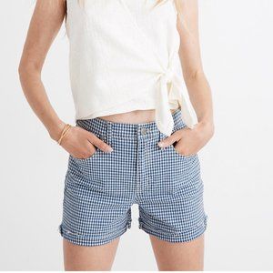 Madewell Gingham Denim Cut-off Shorts